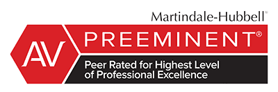 AV Preeminent peer rated for highest level of professional excellence